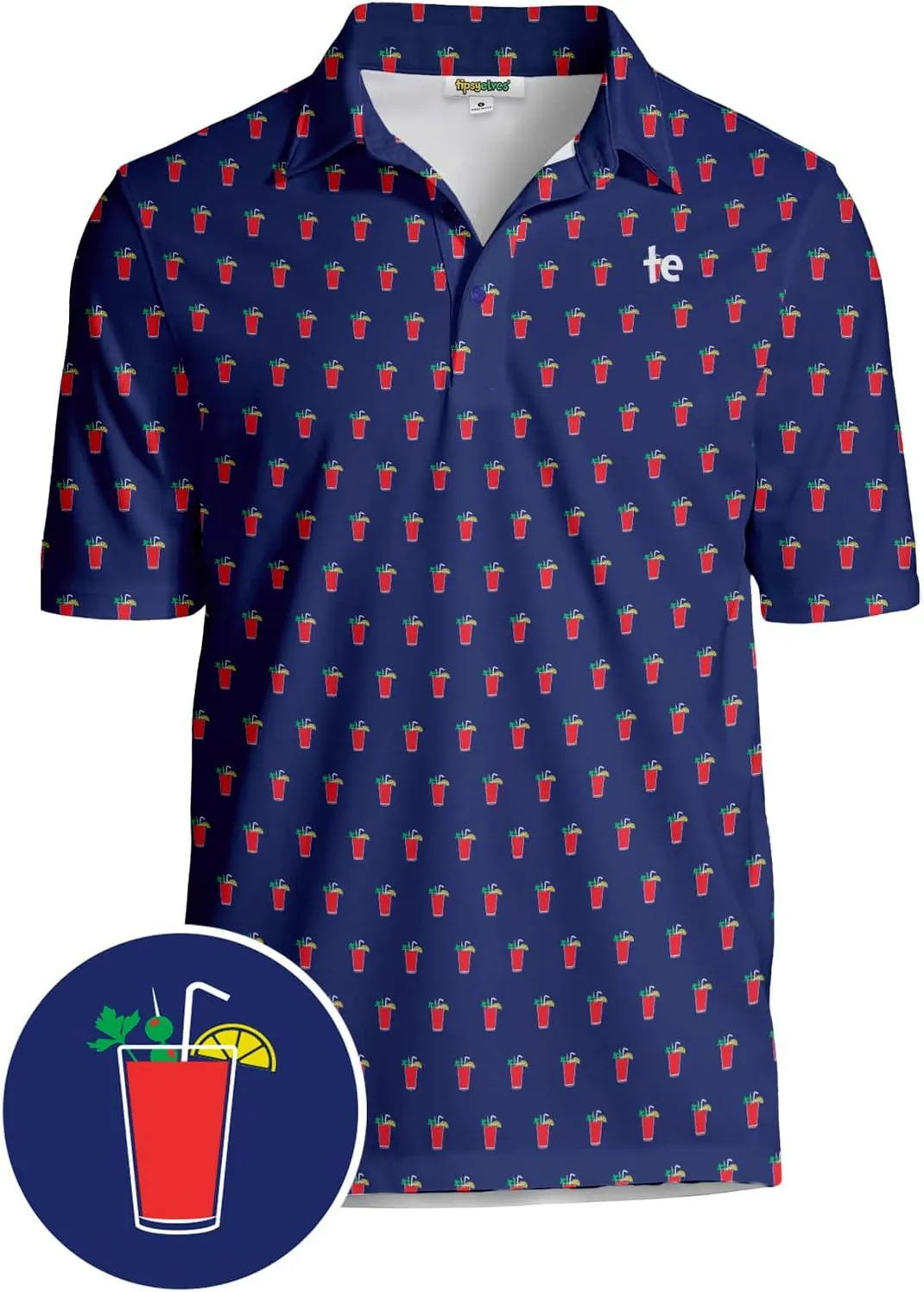Tipsy Elves Men's Athletic Fit Golf Polo Shirt - Performance Golf Shirt for Men w/ 4-Way Stretch Moisture Wicking Fabric