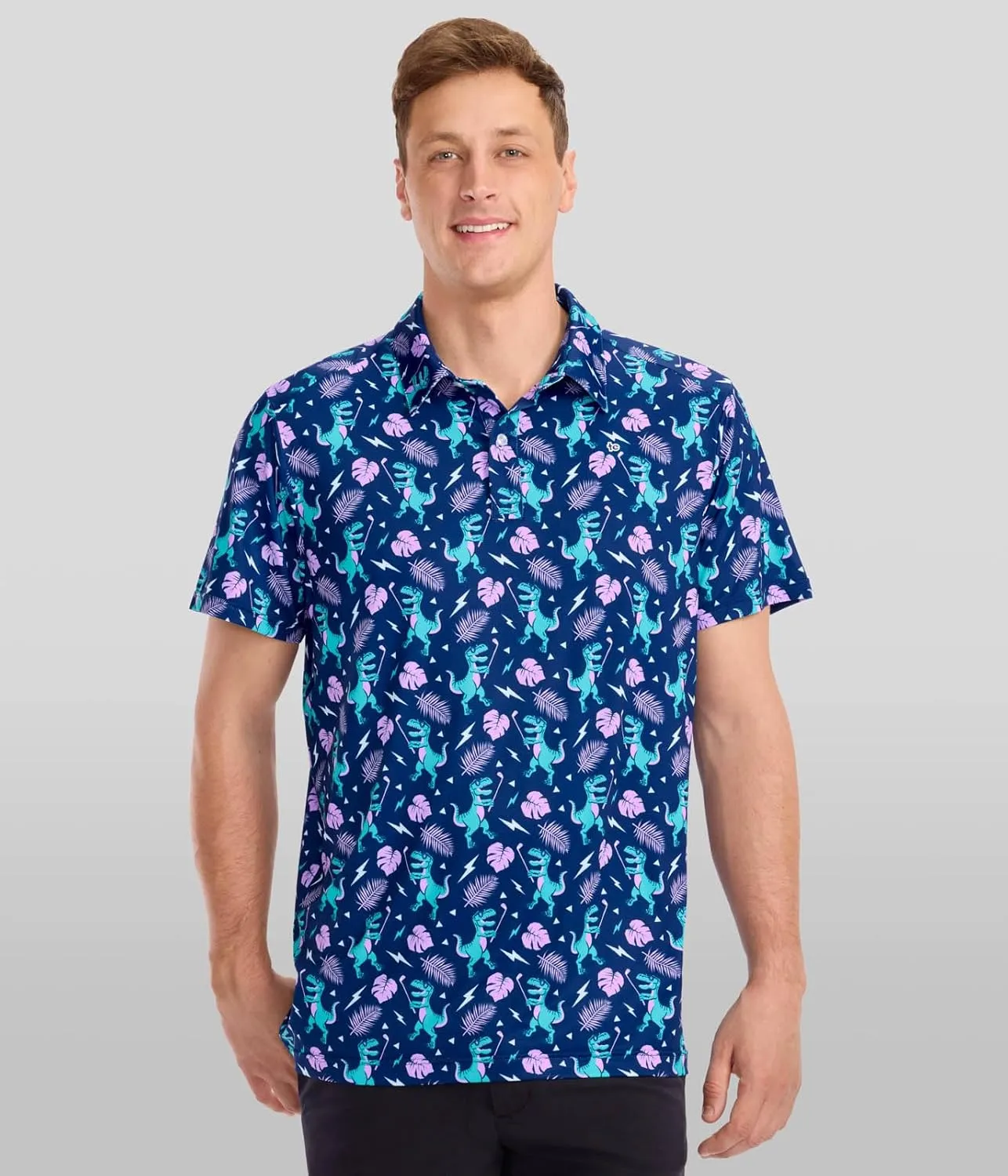 Tipsy Elves Men's Athletic Fit Golf Polo Shirt - Performance Golf Shirt for Men w/ 4-Way Stretch Moisture Wicking Fabric