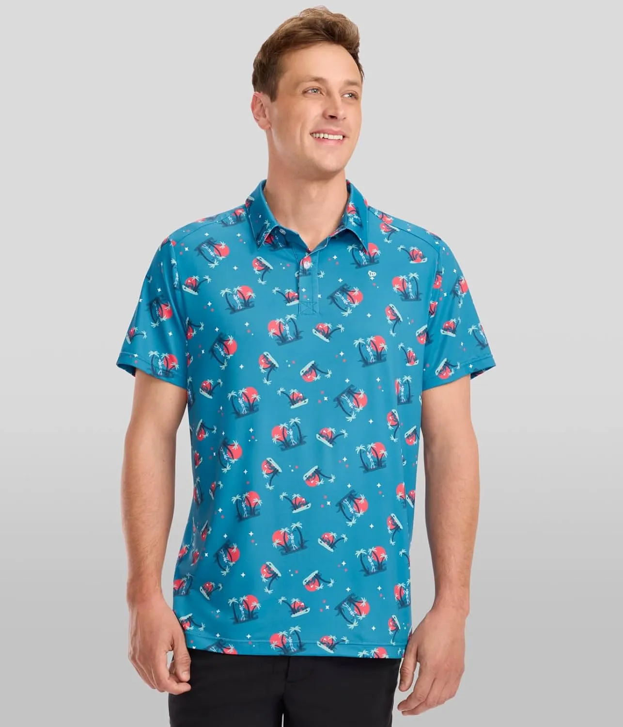 Tipsy Elves Men's Athletic Fit Golf Polo Shirt - Performance Golf Shirt for Men w/ 4-Way Stretch Moisture Wicking Fabric