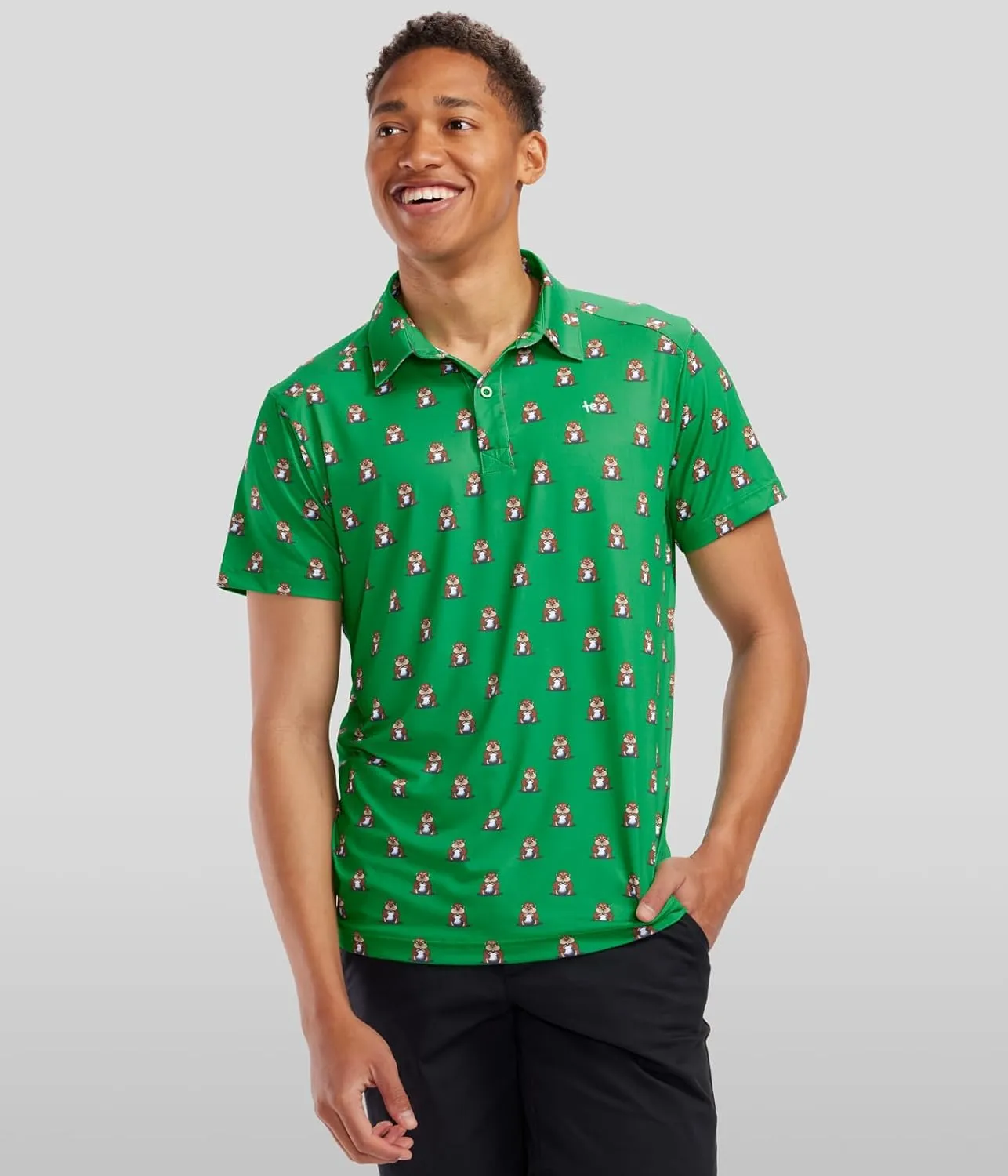 Tipsy Elves Men's Athletic Fit Golf Polo Shirt - Performance Golf Shirt for Men w/ 4-Way Stretch Moisture Wicking Fabric