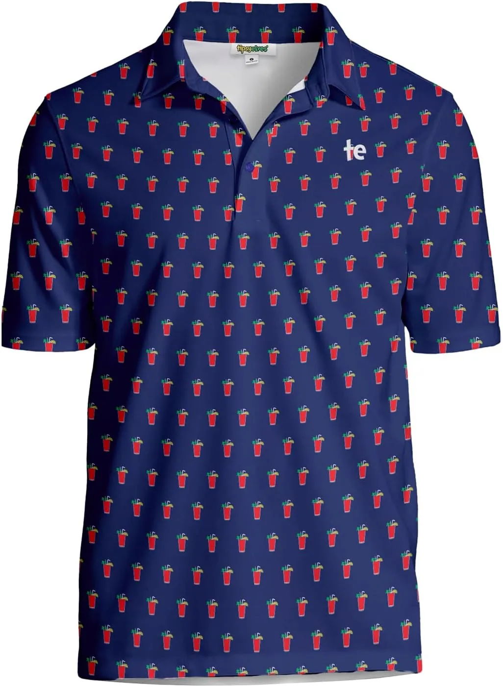 Tipsy Elves Men's Athletic Fit Golf Polo Shirt - Performance Golf Shirt for Men w/ 4-Way Stretch Moisture Wicking Fabric