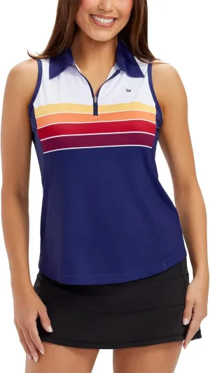 Tipsy Elves Quick Dry Women's Golf Shirt Sleeveless 1/4 Zip Tennis Shirts for Women Tank Top Polo Pickleball Outfits