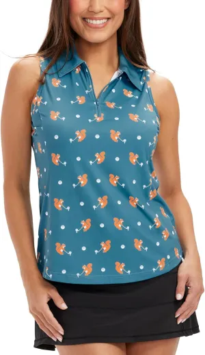Tipsy Elves Quick Dry Women's Golf Shirt Sleeveless 1/4 Zip Tennis Shirts for Women Tank Top Polo Pickleball Outfits