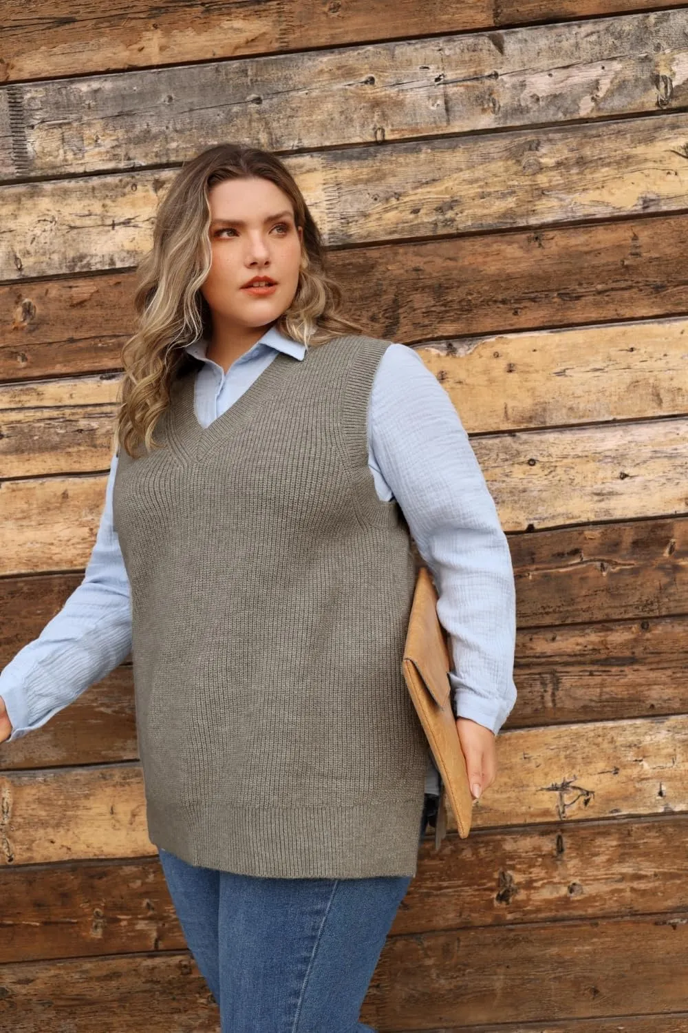 TIYOMI Plus Size Sweater Sleeveless Tops for Women Knitted Tank Tops XL-5XL