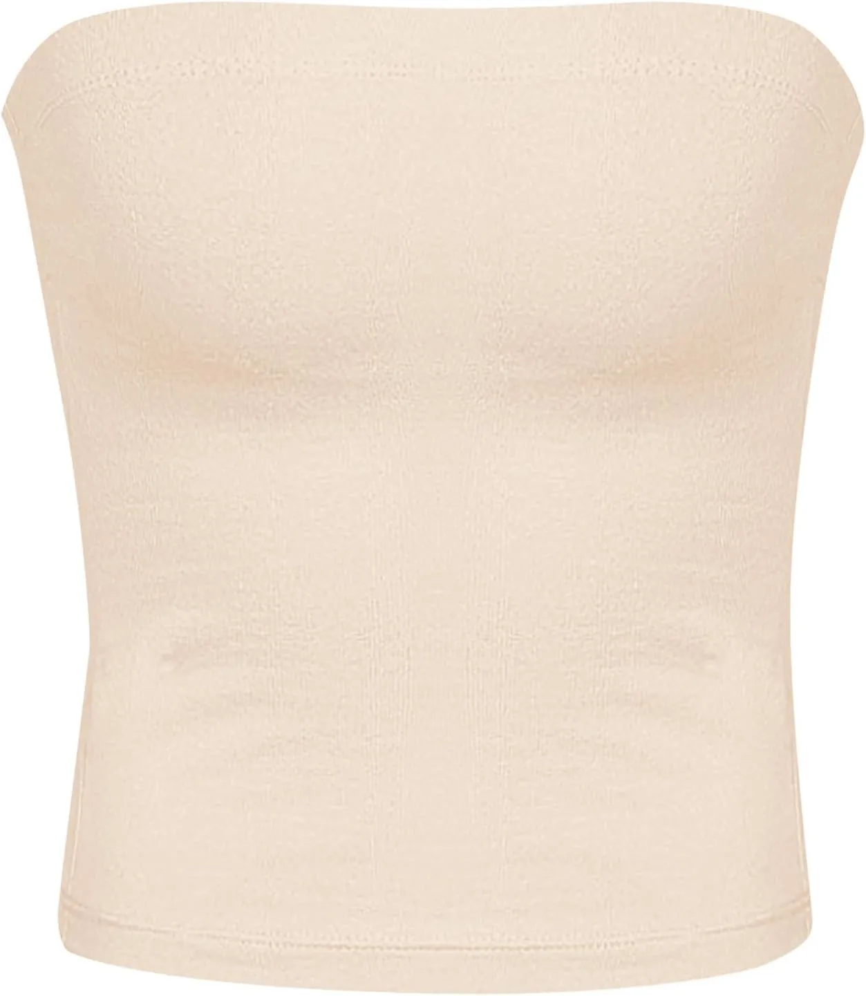 Tube Tops for Women Strapless Double Lined Crop Top Going Out Party Y2K Bandeau Summer Outfits