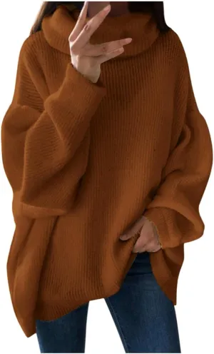 Turtle Neck Tops for Women Long Sleeve Fitted Sweater Plus Size Ribbed Sweater Winter Thermal Tops Fall Fashion Tops
