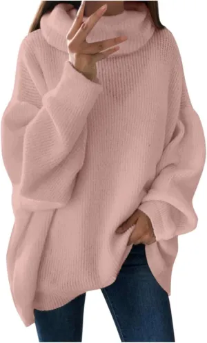 Turtle Neck Tops for Women Long Sleeve Fitted Sweater Plus Size Ribbed Sweater Winter Thermal Tops Fall Fashion Tops