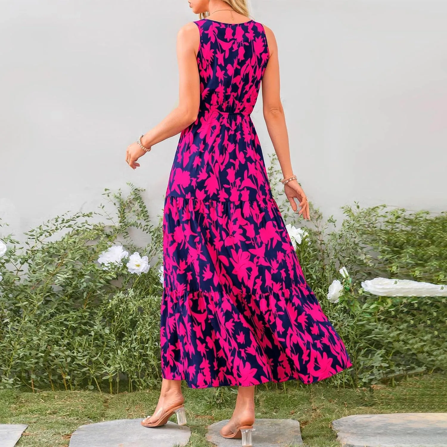 Vacation Dresses for Women Summer Maxi Dresses Sleeveless A Line Dresses Dressy Beach Dresses 2025 Vacation Long Dress