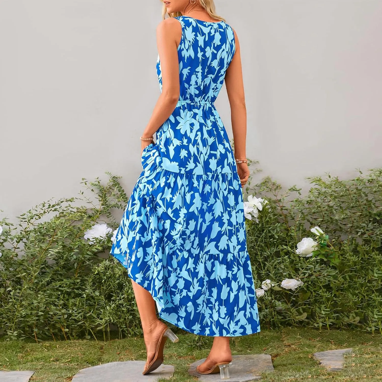 Vacation Dresses for Women Summer Maxi Dresses Sleeveless A Line Dresses Dressy Beach Dresses 2025 Vacation Long Dress