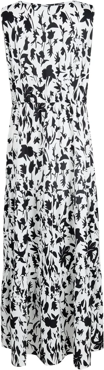 Vacation Dresses for Women Summer Maxi Dresses Sleeveless A Line Dresses Dressy Beach Dresses 2025 Vacation Long Dress