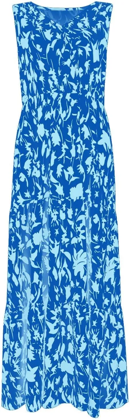 Vacation Dresses for Women Summer Maxi Dresses Sleeveless A Line Dresses Dressy Beach Dresses 2025 Vacation Long Dress