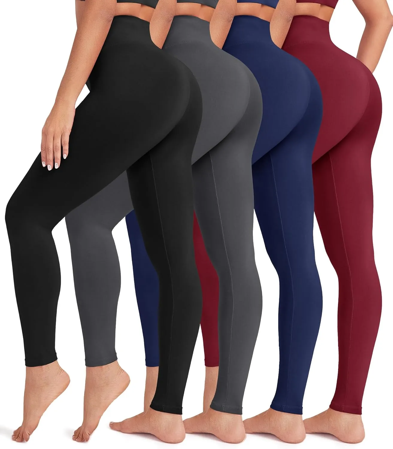 VALANDY Creamlush 4 Pack Leggings for Women-High Waisted Ultra Soft Stretchy Yoga Lounge Pants