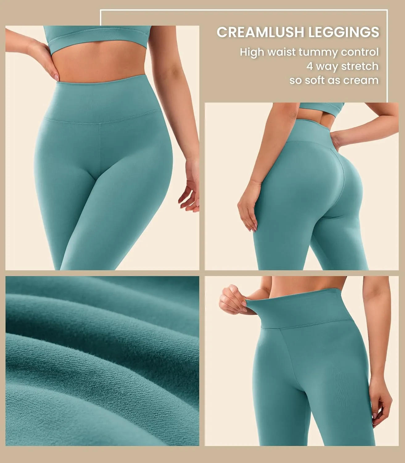 VALANDY Creamlush 4 Pack Leggings for Women-High Waisted Ultra Soft Stretchy Yoga Lounge Pants