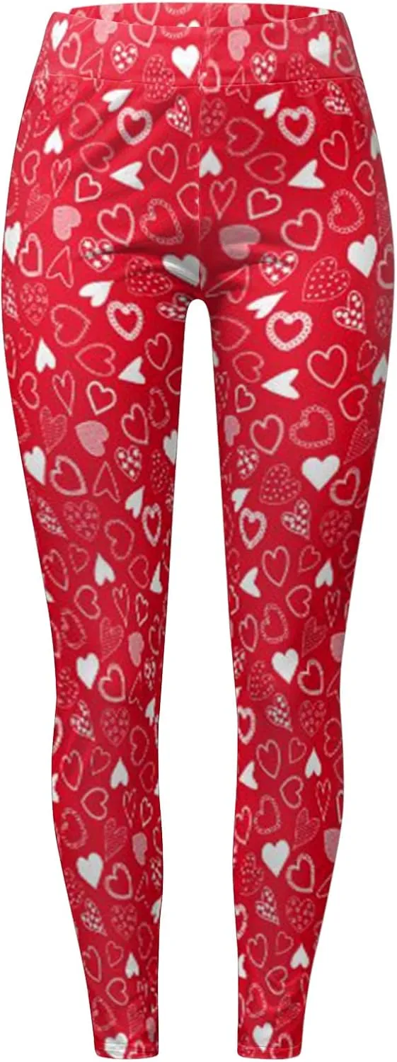 Valentine Leggings for Women Plus Size 2025 Plus Size Valentines Leggings Leggings Heart