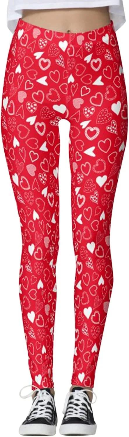 Valentine Leggings for Women Plus Size 2025 Plus Size Valentines Leggings Leggings Heart