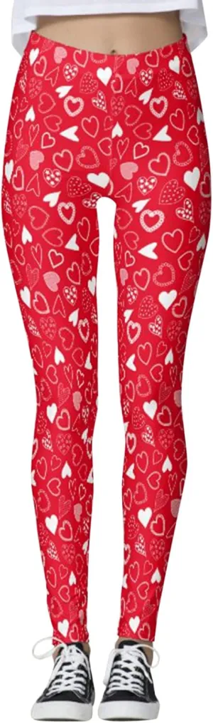 Valentine Leggings for Women Plus Size 2025 Plus Size Valentines Leggings Leggings Heart