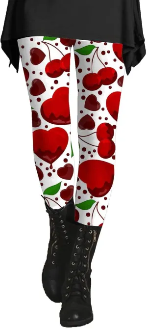 Valentine's Day 2025 Compression Leggings for Women High Waist Valentine Leggings with Pockets for Women Heart Womens Heart Leggings Dressy Work Flare Leggings Women Green Plus Size Leggings