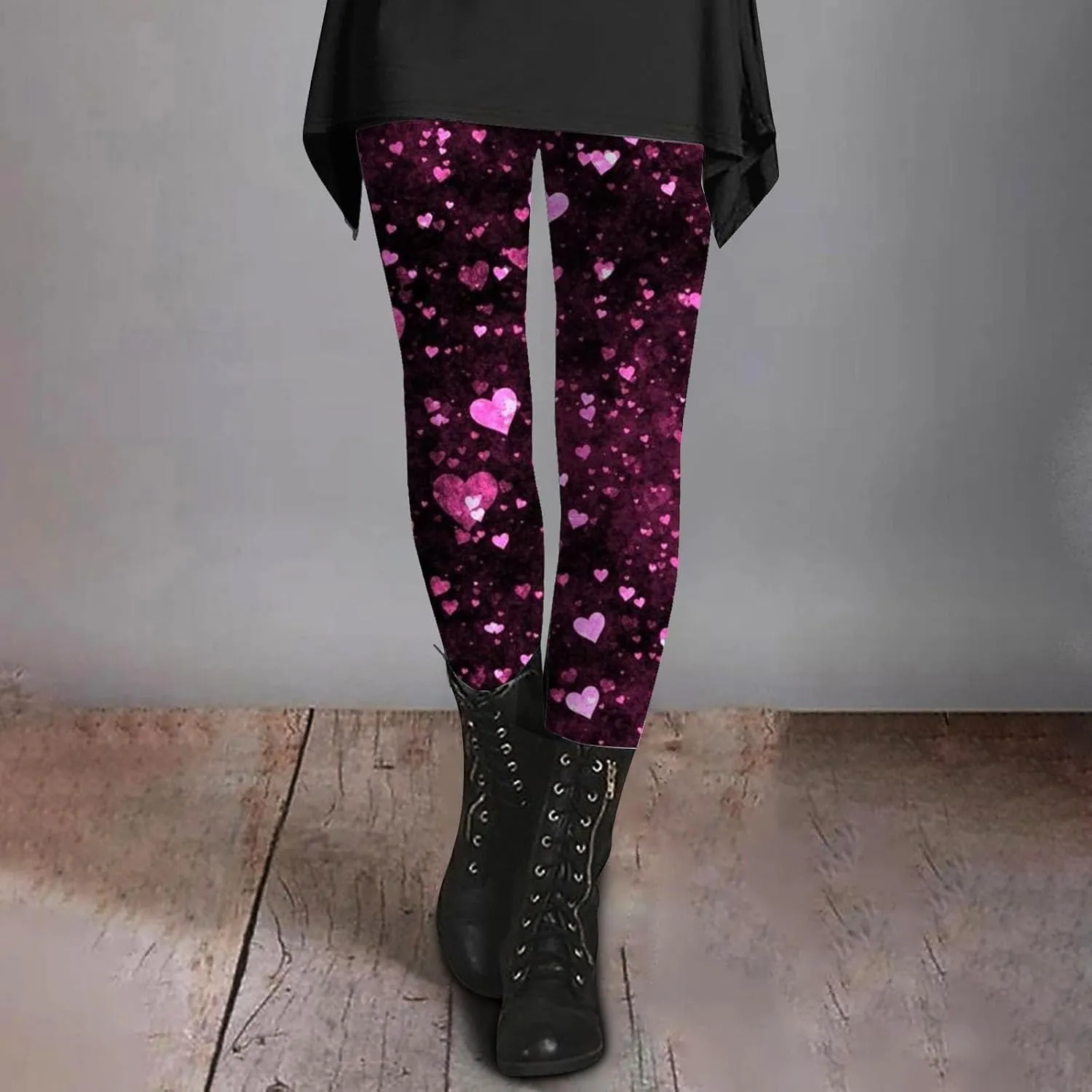 Valentines Light Leggings for Women Valentine Leggings with Pockets for Women 2025 Soft Heart Leggings