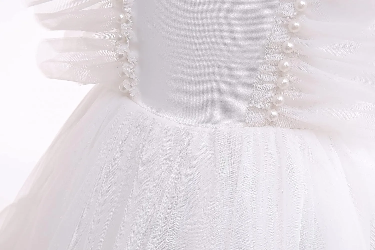 Weileenice Flower Girl Dress Ruffle Tulle Beads Toddler Wedding Pageant Ceremony Birthday Party Evening Tutu Dresses