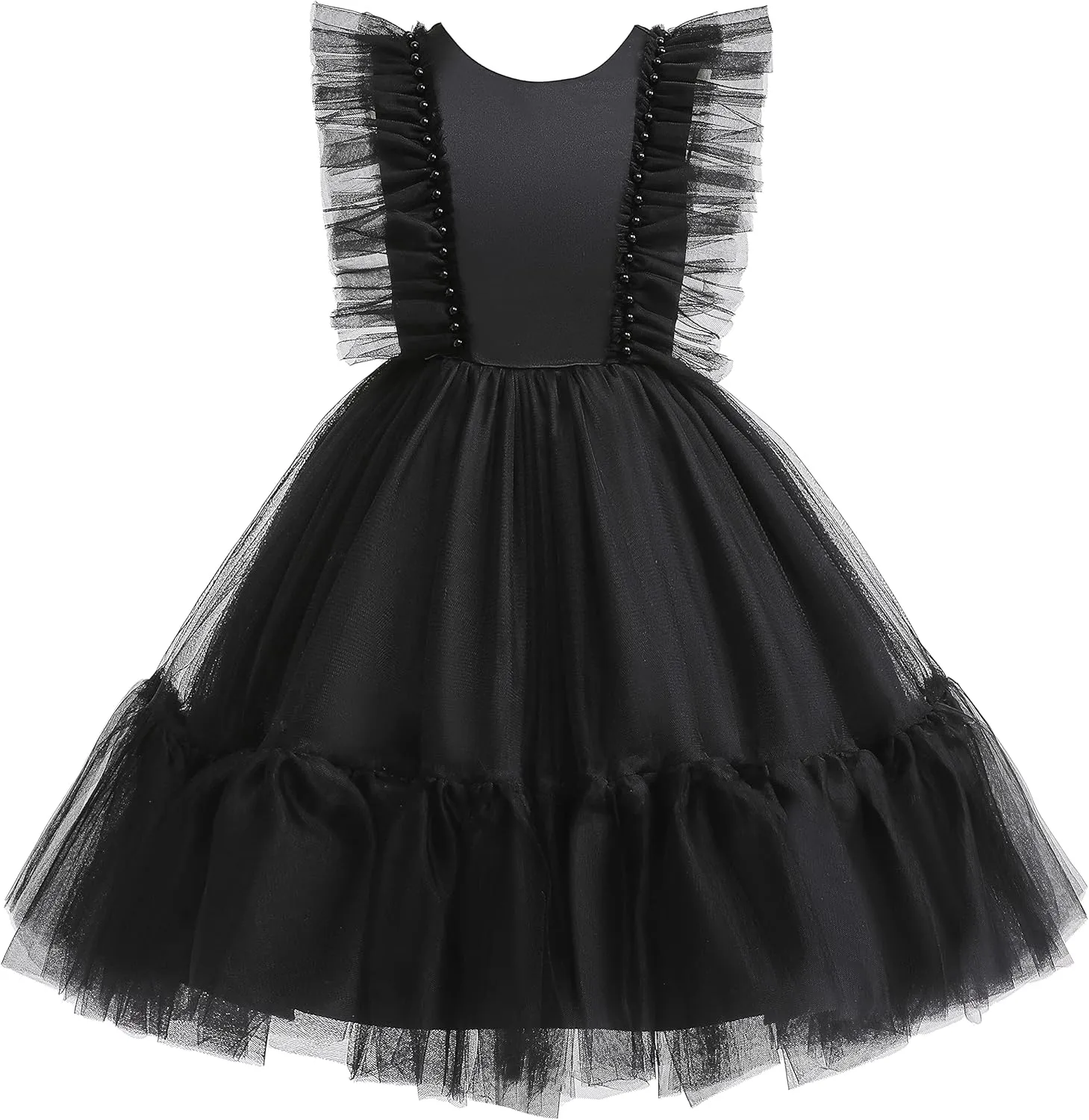 Weileenice Flower Girl Dress Ruffle Tulle Beads Toddler Wedding Pageant Ceremony Birthday Party Evening Tutu Dresses