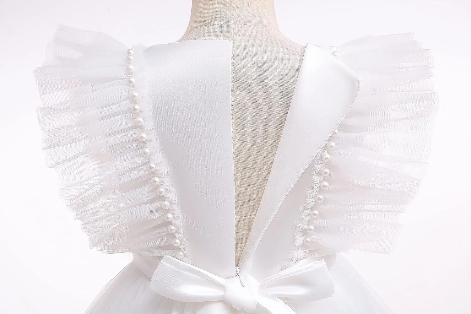 Weileenice Flower Girl Dress Ruffle Tulle Beads Toddler Wedding Pageant Ceremony Birthday Party Evening Tutu Dresses