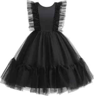 Weileenice Flower Girl Dress Ruffle Tulle Beads Toddler Wedding Pageant Ceremony Birthday Party Evening Tutu Dresses