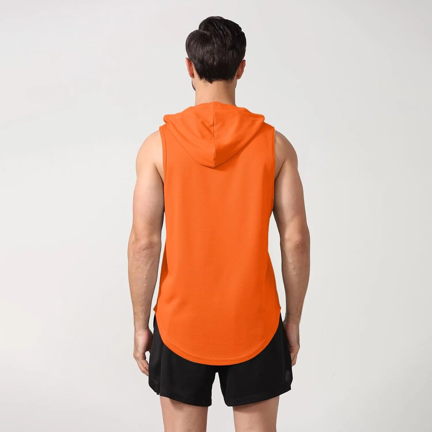 WENKOMG1 Mens Mesh Tank Tops Lightweight Breathable Quick Dry Hoodies Active Athletic Hooded Workout Tank Tops