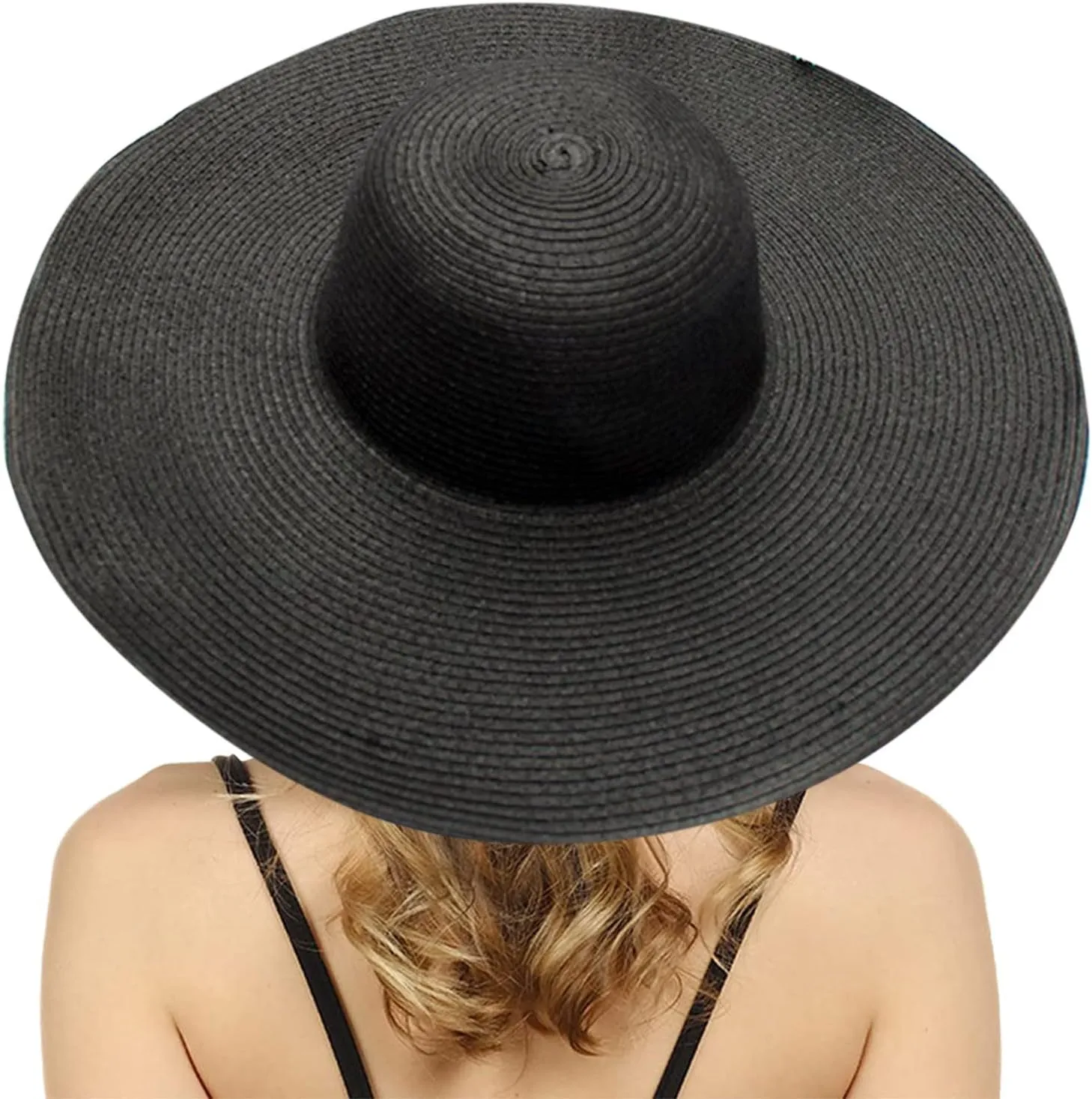 Wide Brim Sun Hats for Women Spring Summer Beach Straw Bucket Hat Outdoor Holiday Visor Hat