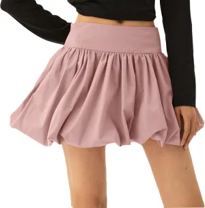Women Bubble Skirt High Waist Ruffle Hem A Line Pleated Mini Short Skirt Teen Girls Puffy Skirts Streetwear Sexy Y2K Clothing