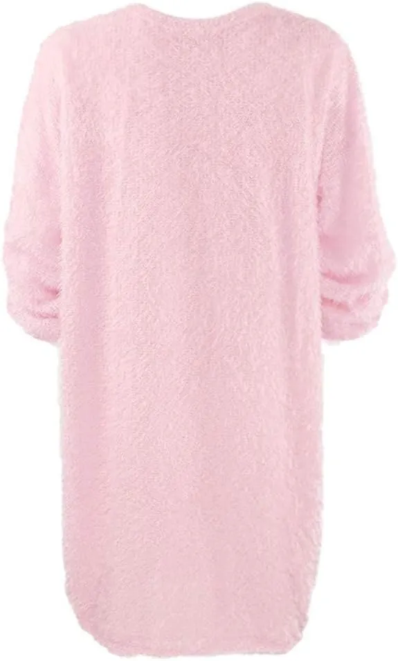 Women Sweater Dress Fuzzy Slouchy Oversized Long Sweaters Casual Loose Long Sleeve Crewneck Tunic Sweatshirt Dress