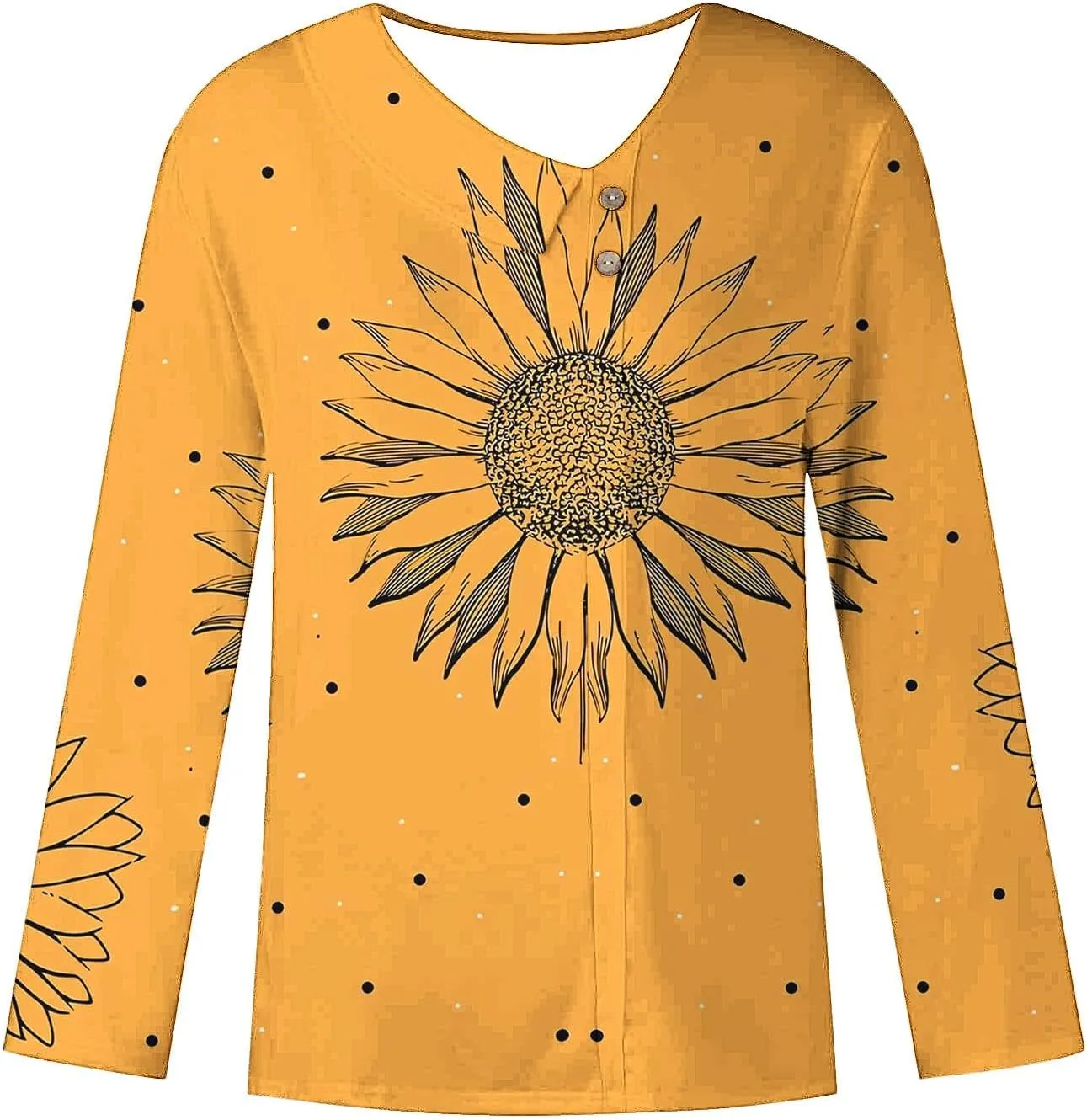 Women Tops Spring 2025 Casual Long Sleeve Loose Shirts Plaid Print Tees Asymmetric Button V Neck Blouses Dressy Tunic