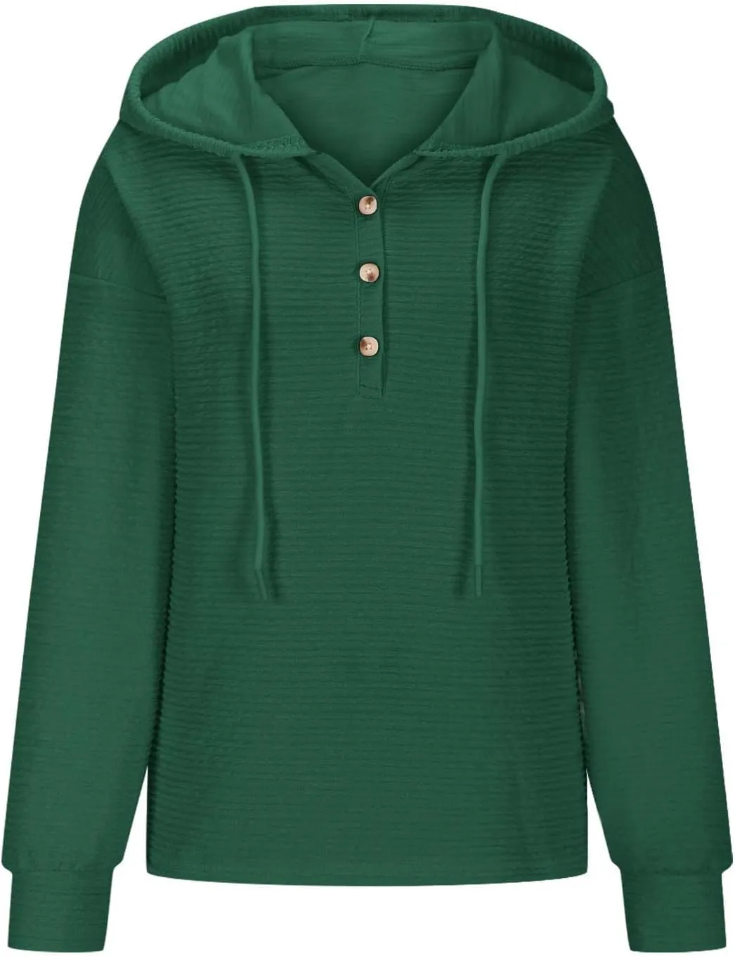 Womens 2024 Hooded Button Drawstring Hoodies Pullover Sweatshirts Casual Long Sleeve Tops Shirts Trendy Warm Tops