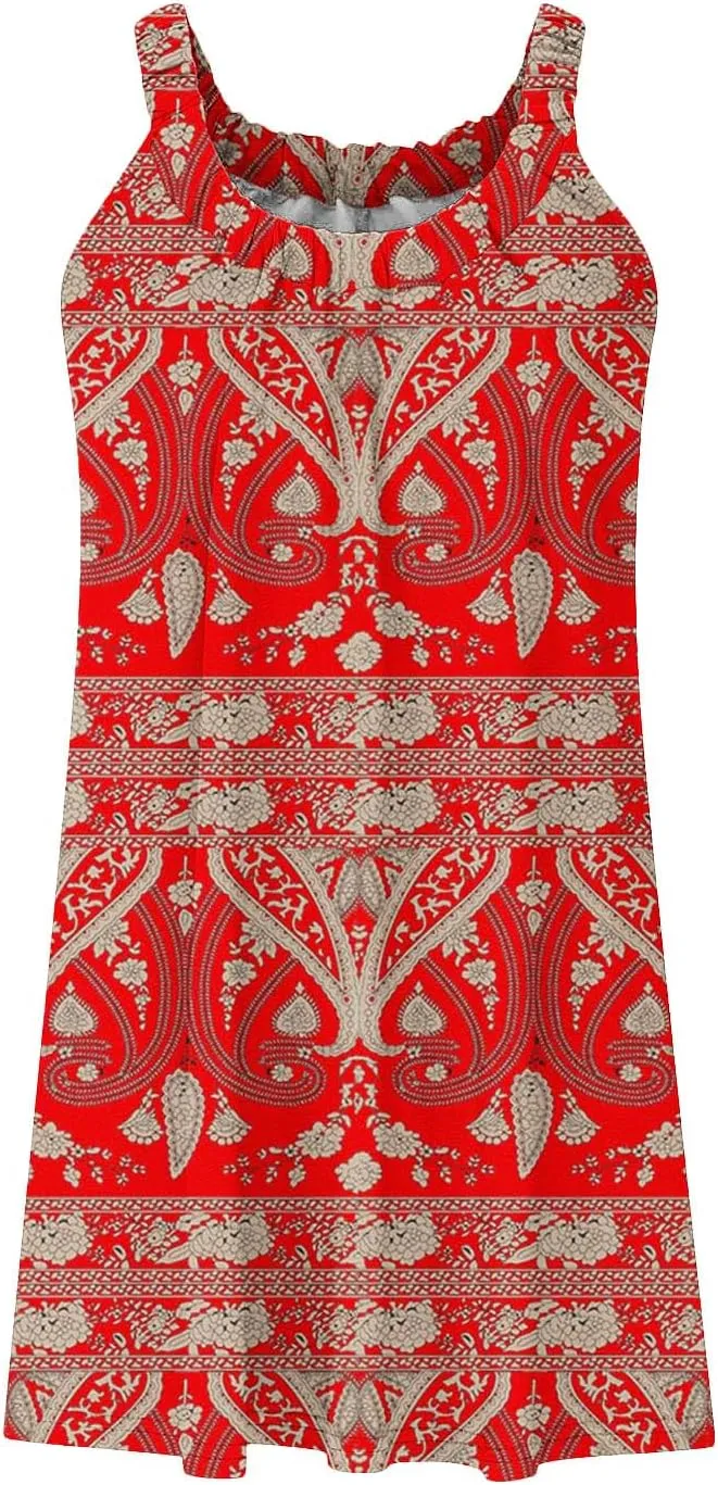 Womens Beach Dresses Loose Swimsuit Cover Ups Sleeveless Vacation Dresses Flowy Mini Dress Casual Dresses