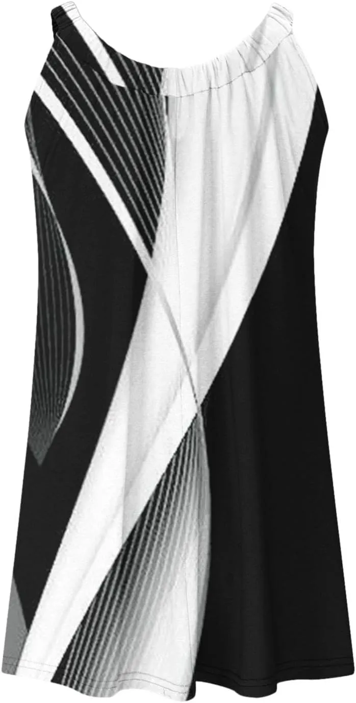 Womens Beach Dresses Loose Swimsuit Cover Ups Sleeveless Vacation Dresses Flowy Mini Dress Casual Dresses