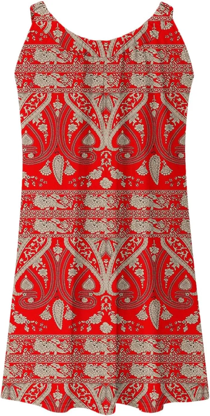 Womens Beach Dresses Loose Swimsuit Cover Ups Sleeveless Vacation Dresses Flowy Mini Dress Casual Dresses