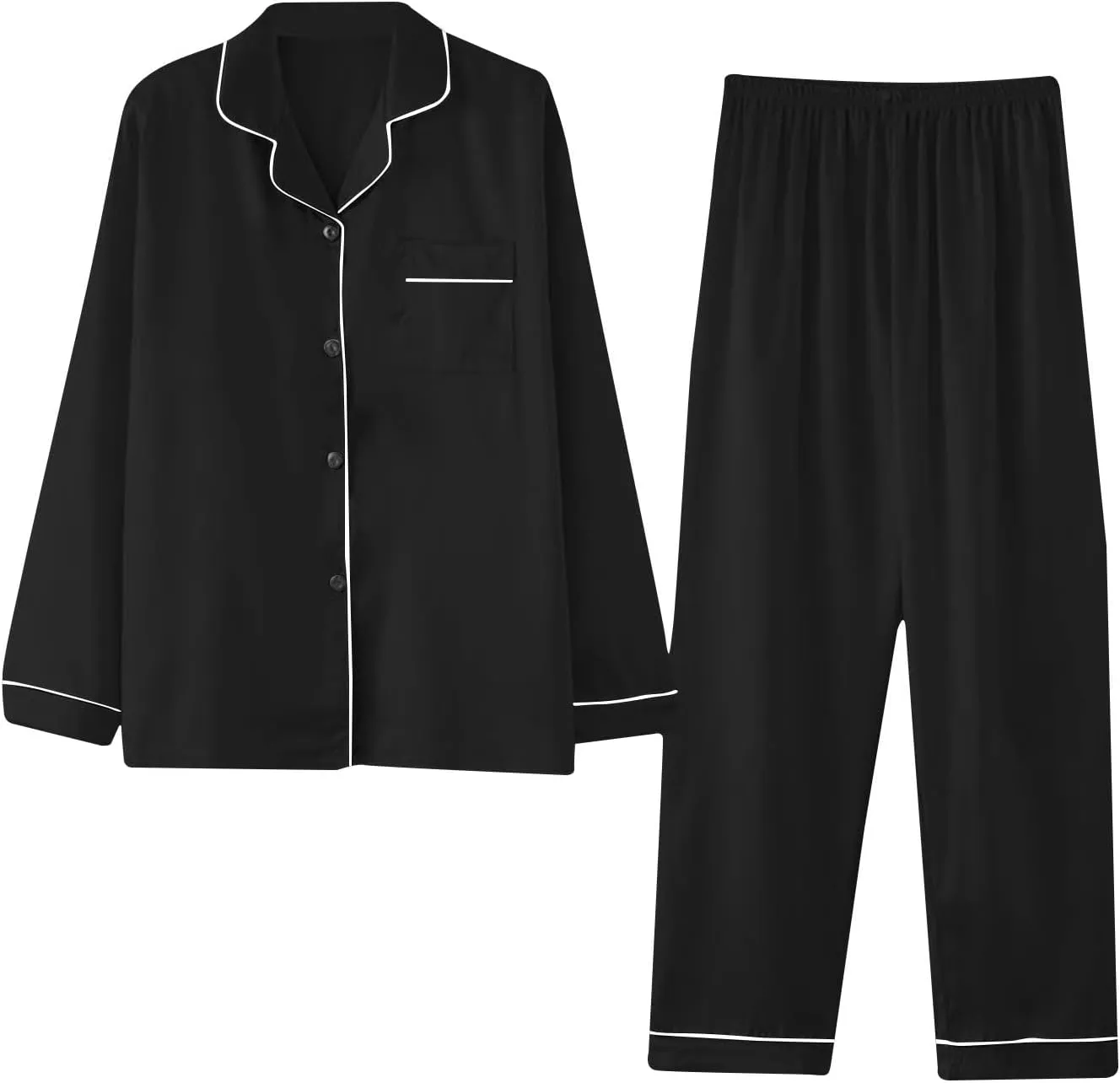 Womens Button Down Pajama Sets Long Sleeve Pj Set Loungewear Soft Lounge Set Outfits Sleepwear