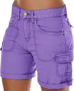 Womens Cargo Shorts Trendy Summer 2025 Casual High Waisted Work Shorts Retro Loose Outdoor Hiking Shorts with Pockets