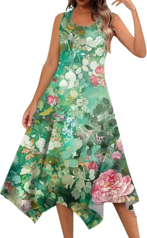 Womens Dresses Sleeveless Summer Dresses for Women Plus Size Sundress Plus Size Sun Dresses Beach Dresses for Women