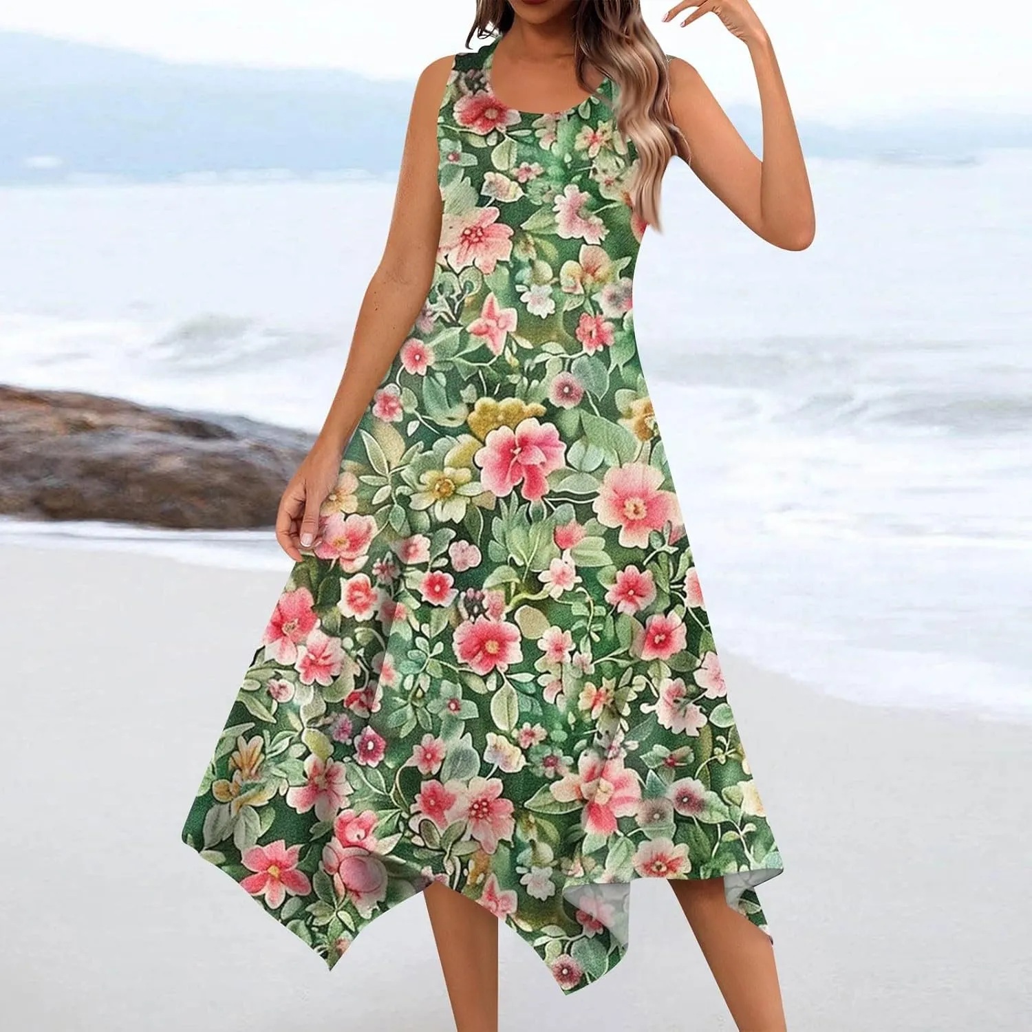 Womens Dresses Sleeveless Summer Dresses for Women Plus Size Sundress Plus Size Sun Dresses Beach Dresses for Women