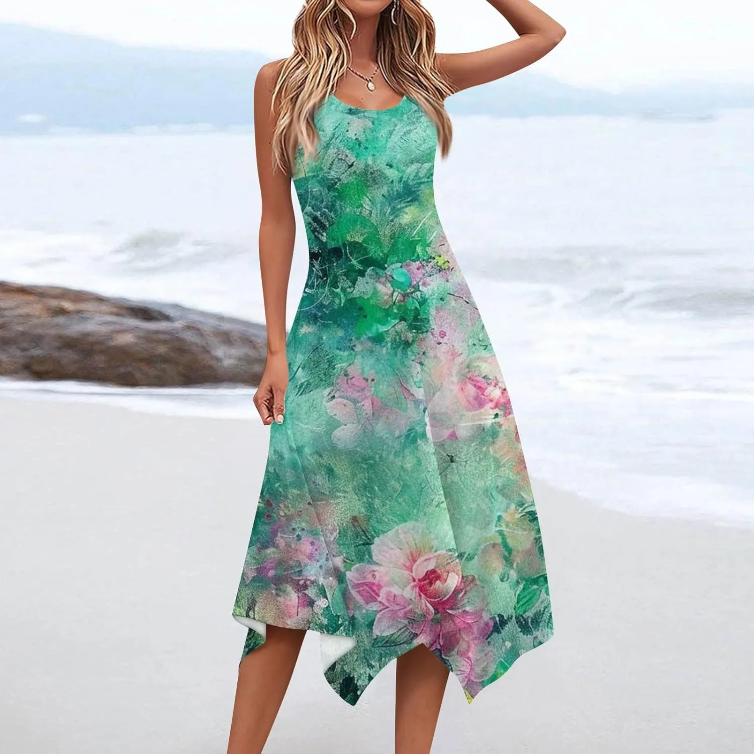 Womens Dresses Sleeveless Summer Dresses for Women Plus Size Sundress Plus Size Sun Dresses Beach Dresses for Women