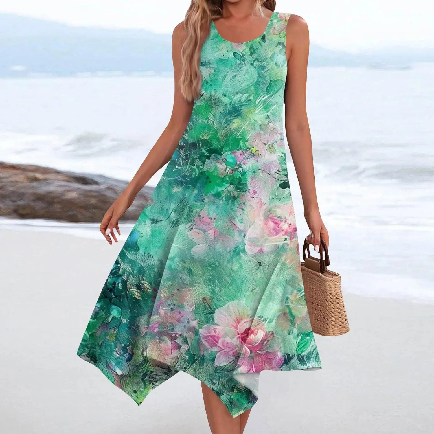 Womens Dresses Sleeveless Summer Dresses for Women Plus Size Sundress Plus Size Sun Dresses Beach Dresses for Women