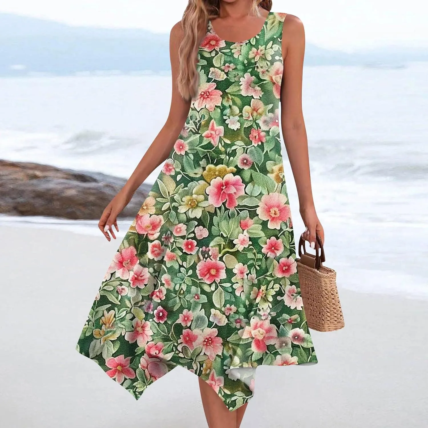 Womens Dresses Sleeveless Summer Dresses for Women Plus Size Sundress Plus Size Sun Dresses Beach Dresses for Women