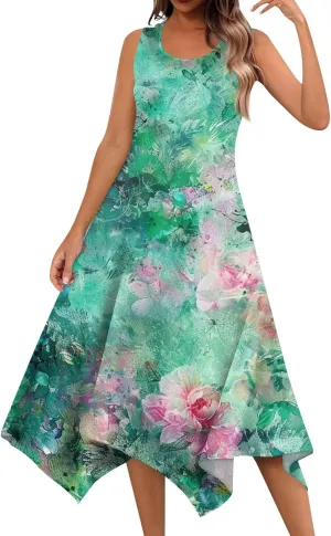 Womens Dresses Sleeveless Summer Dresses for Women Plus Size Sundress Plus Size Sun Dresses Beach Dresses for Women