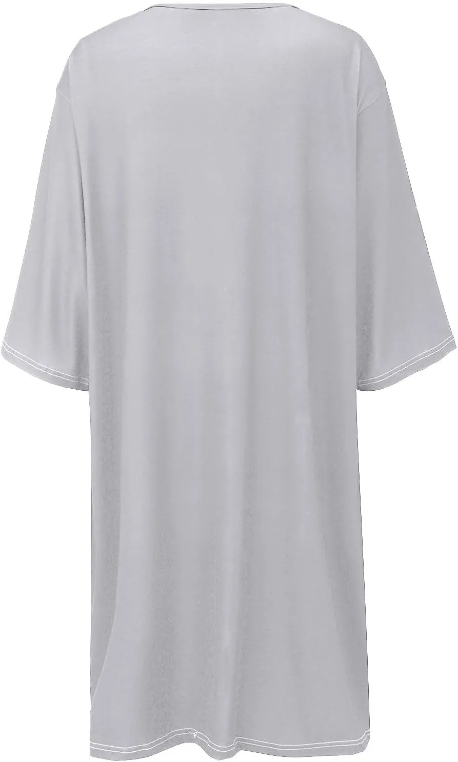 Women's Half Sleeve Maxi Cotton Linen Dress Relaxed Ruched Slit Crew Neck Flowy Vacation Modest Dresses with Pockets