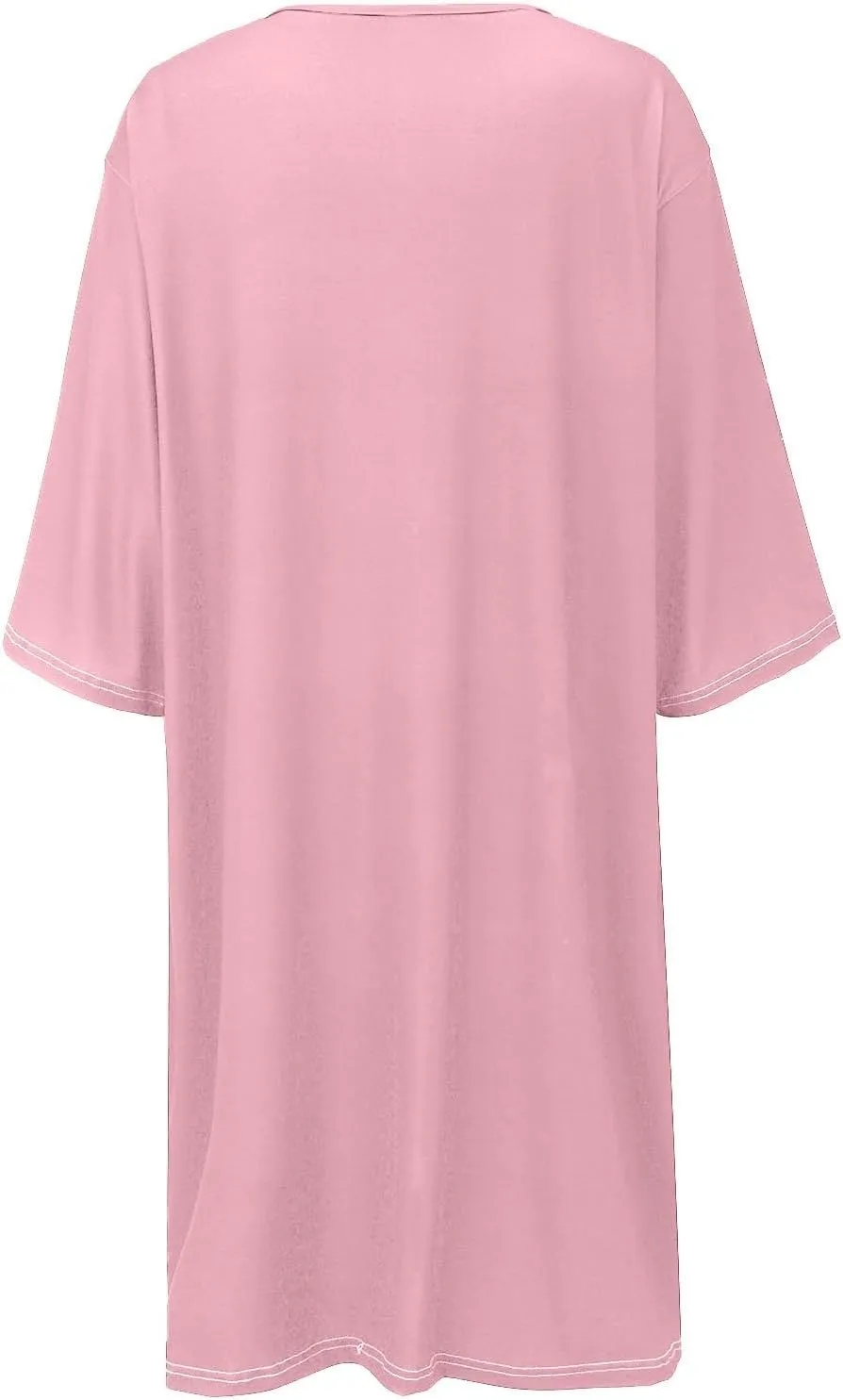 Women's Half Sleeve Maxi Cotton Linen Dress Relaxed Ruched Slit Crew Neck Flowy Vacation Modest Dresses with Pockets