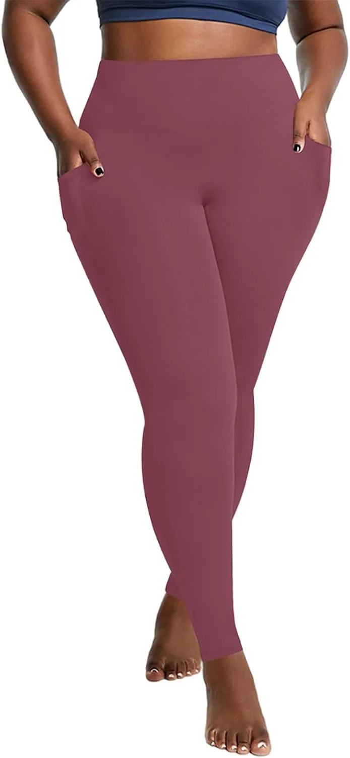 Women's Leggings Plus Size Yoga Leggings with Pockets High Waist Workout Leggings Soft Running Leggings Casual Pants