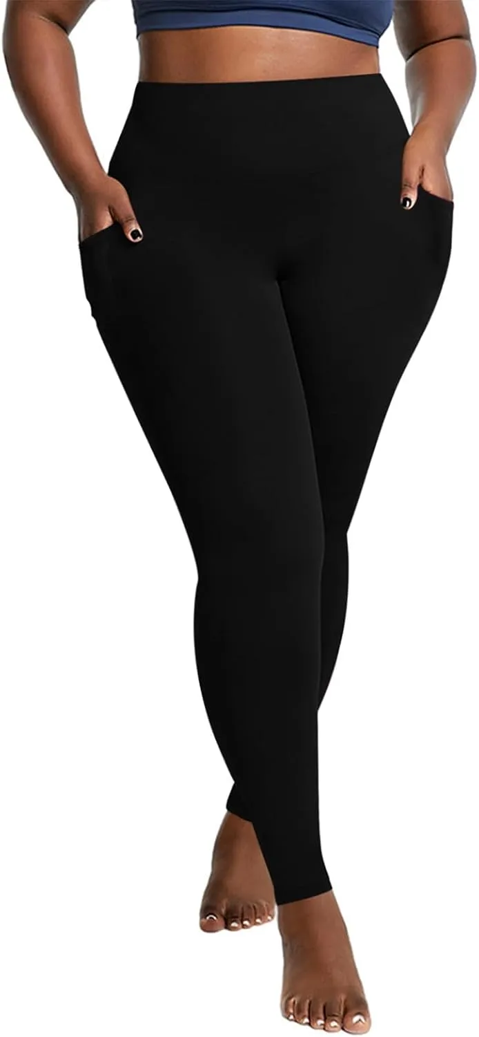 Women's Leggings Plus Size Yoga Leggings with Pockets High Waist Workout Leggings Soft Running Leggings Casual Pants