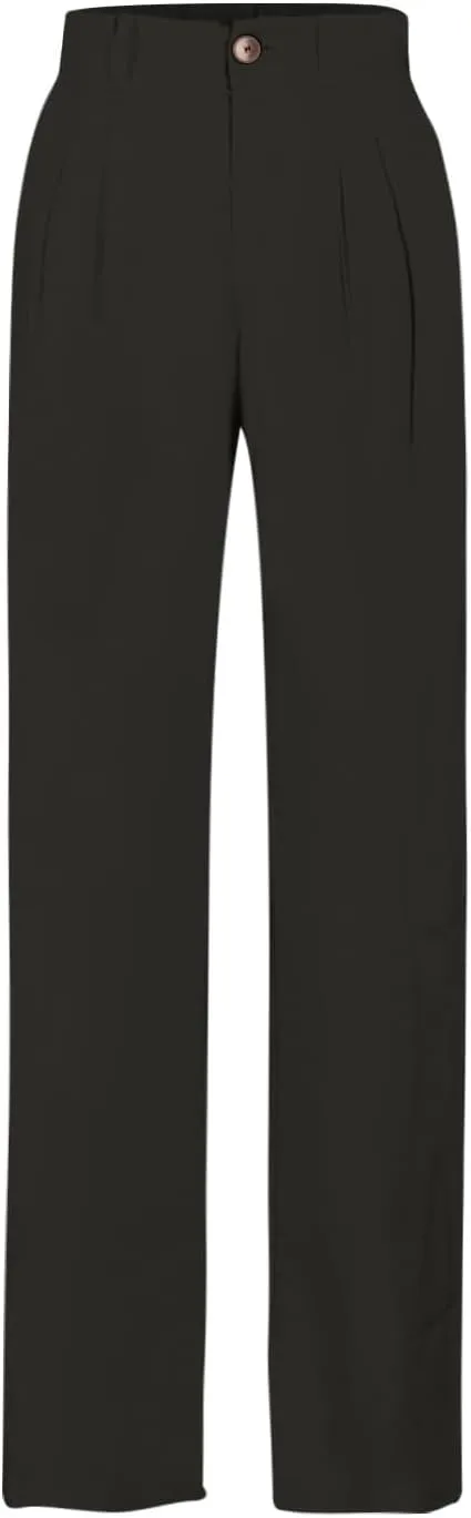 Womens Lightweight Flax Pants 2024 Casual High Waisted Wide Leg Trousers Long Straight Thin Comfy Going Out Work Pants