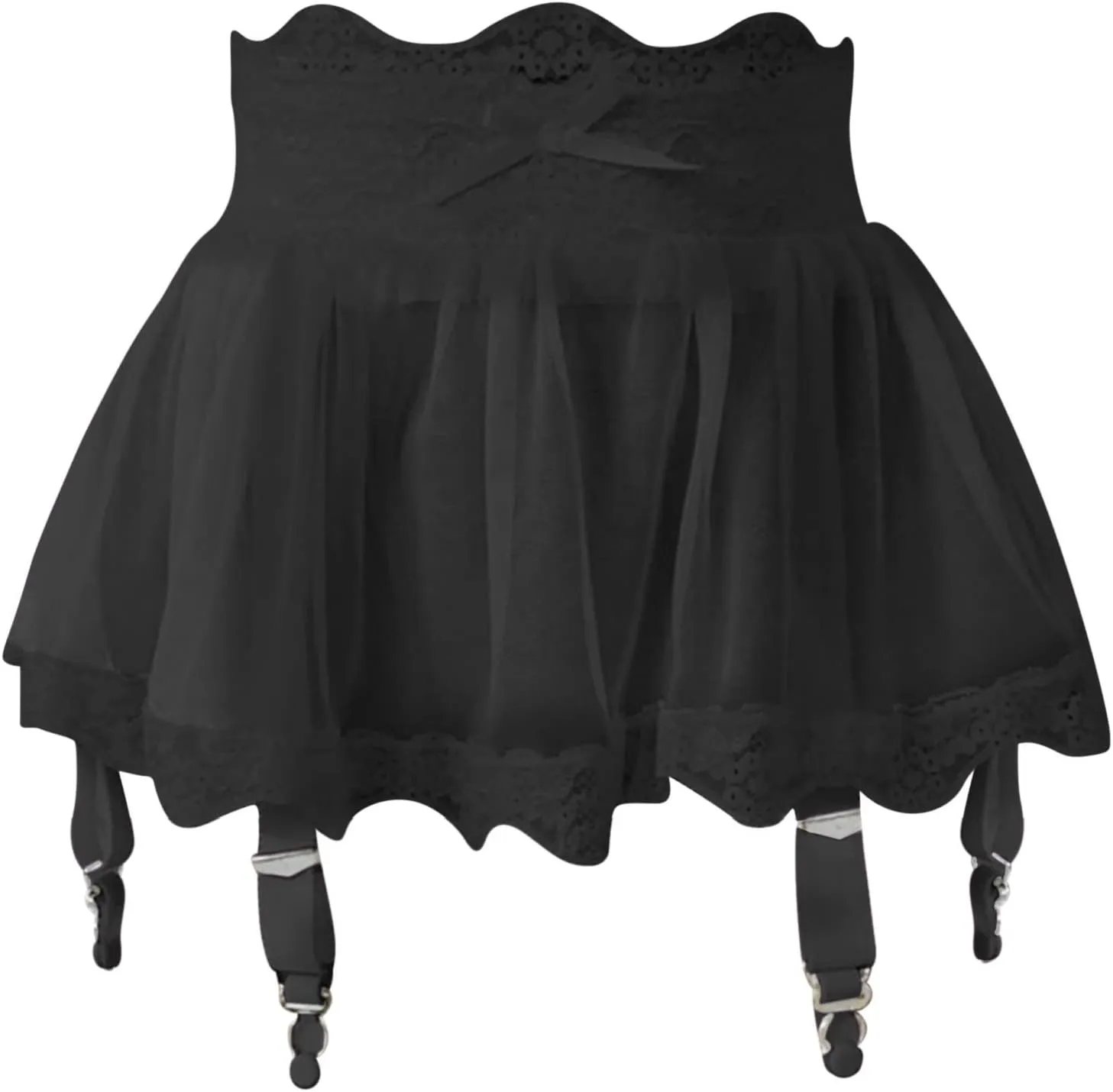 Women's Lingerie Skirt Sexy Clear Garter Skirt Bandage Garter Stocking Skirts Suspenders Garter Belt Lace Mesh Skirts