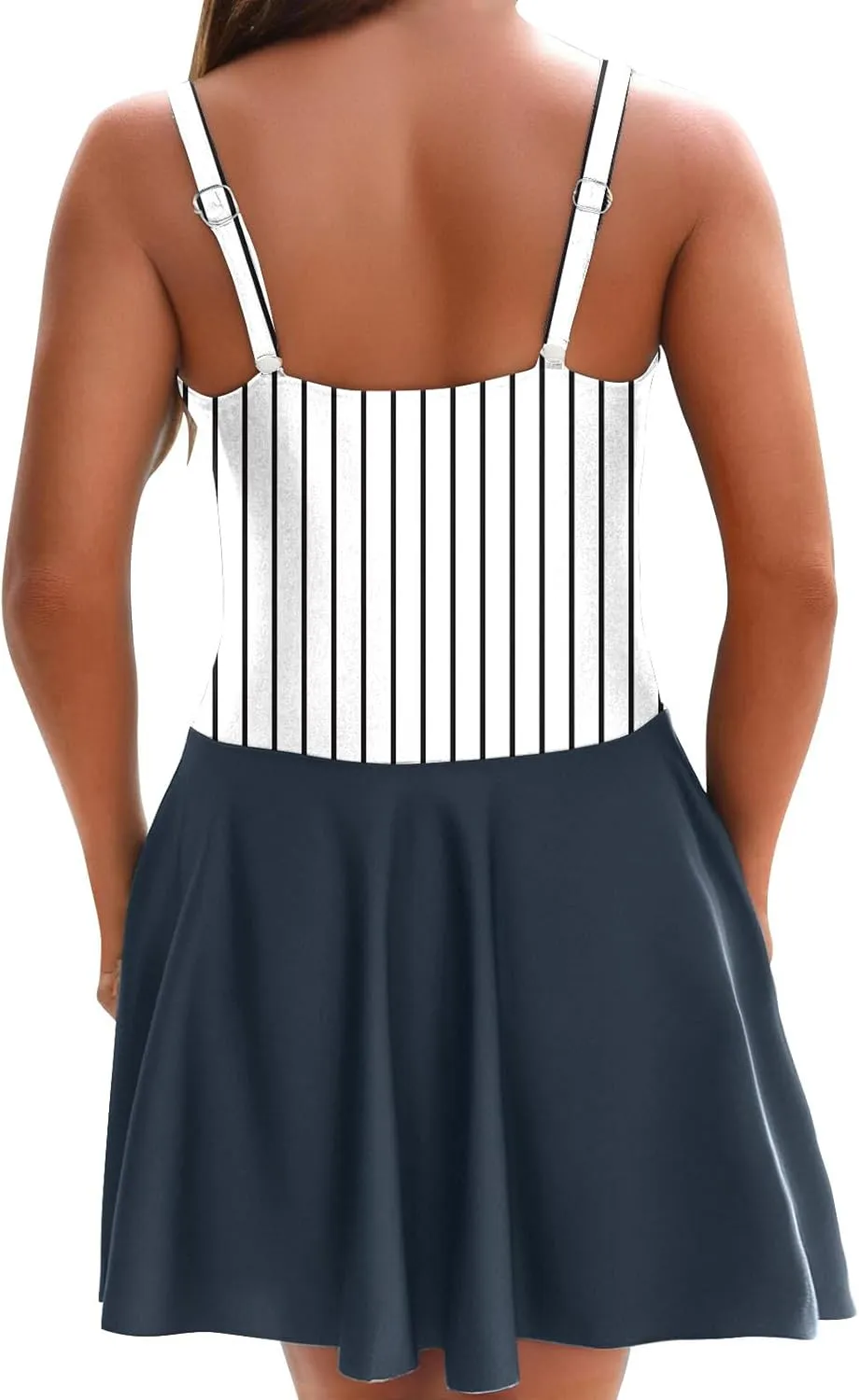 Womens One Piece Swimsuit Tummy Control Bathing Suit Criss Cross Swim Dress Slit Tie Sexy Backless Swimwear Skirt